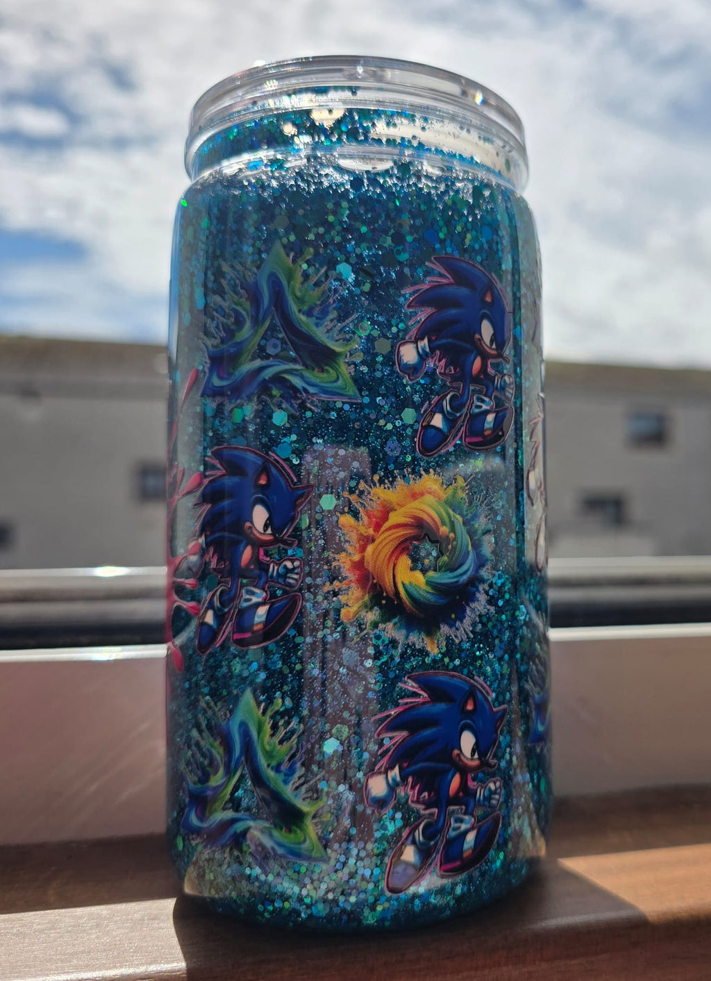 Sonic snow globe tumbler