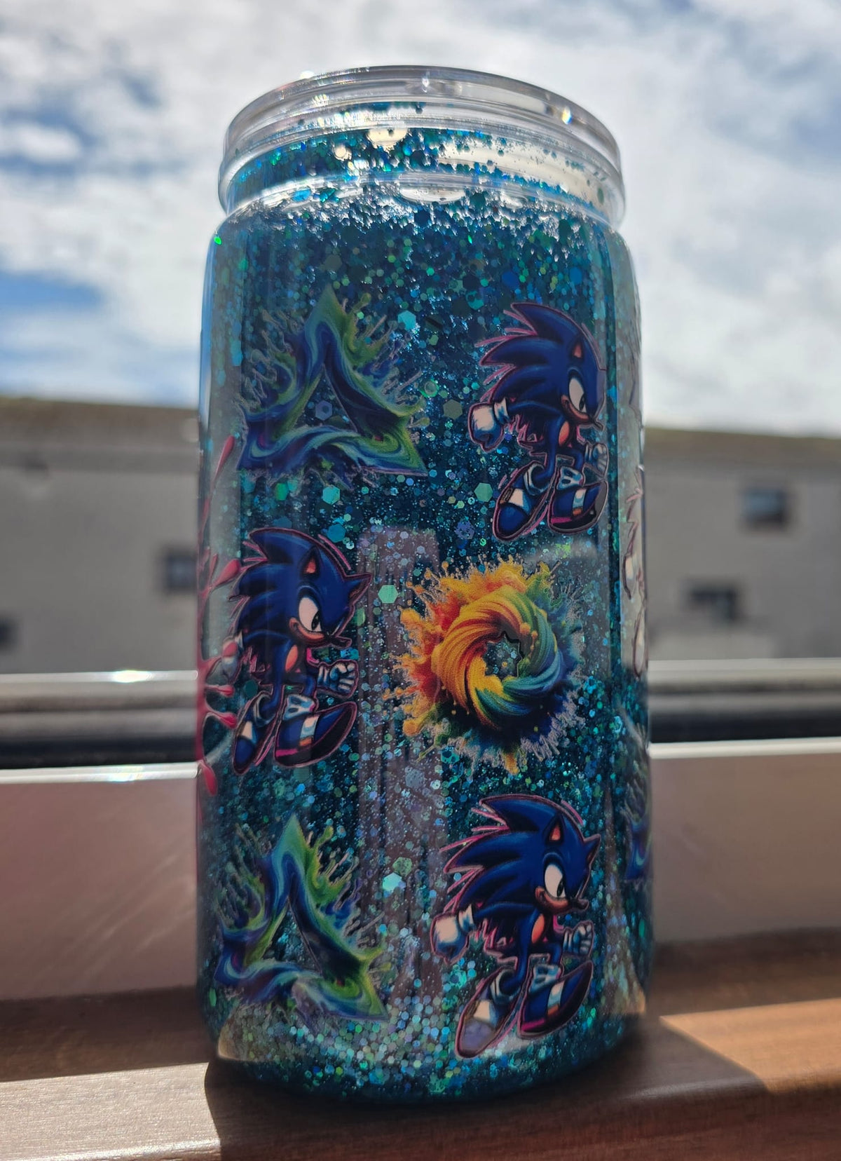 Sonic snow globe tumbler