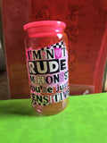Pink jelly coloured tumbler