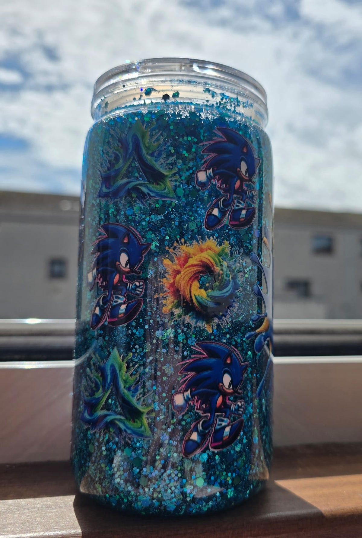 Sonic snow globe tumbler